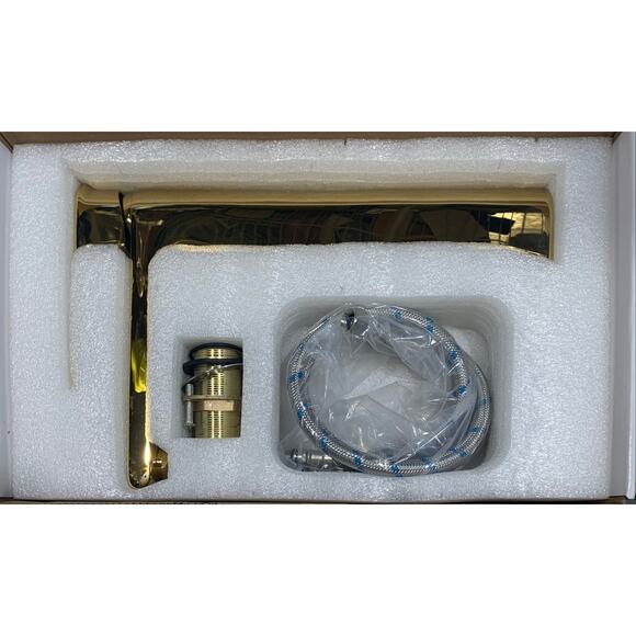 Faucet Leekayer Single Handle Bathroom Vessel Sink Faucet Polish Golden - Picture 8 of 8